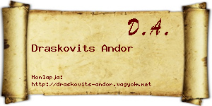 Draskovits Andor névjegykártya